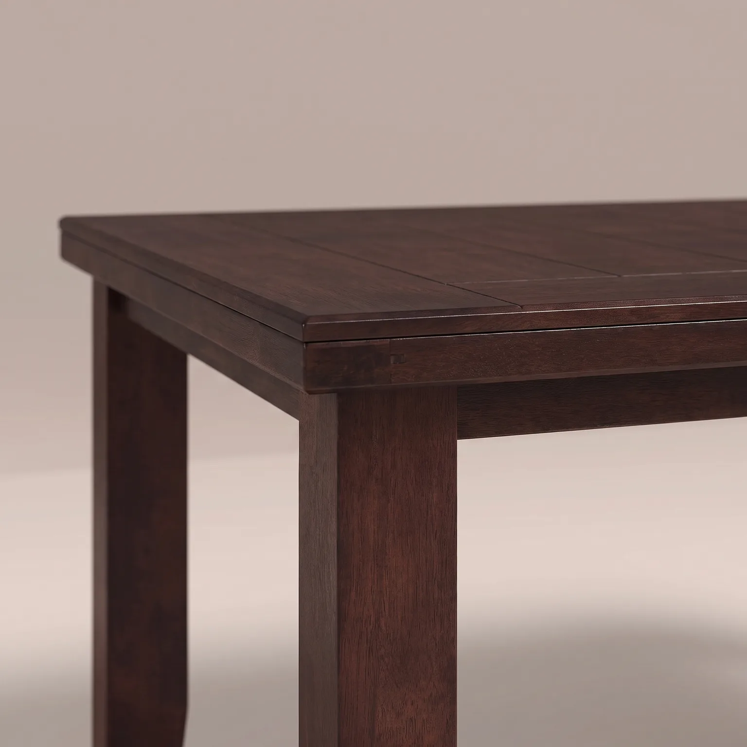48" Dark Brown Dining Table, detail