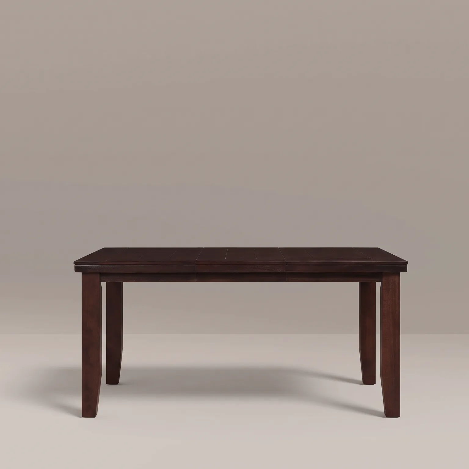 48" Dark Brown Dining Table, front view