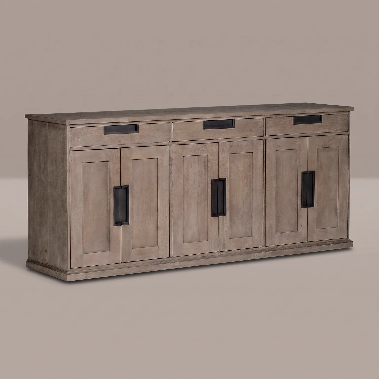 82" Solid Wood Sideboard, three-quarter view
