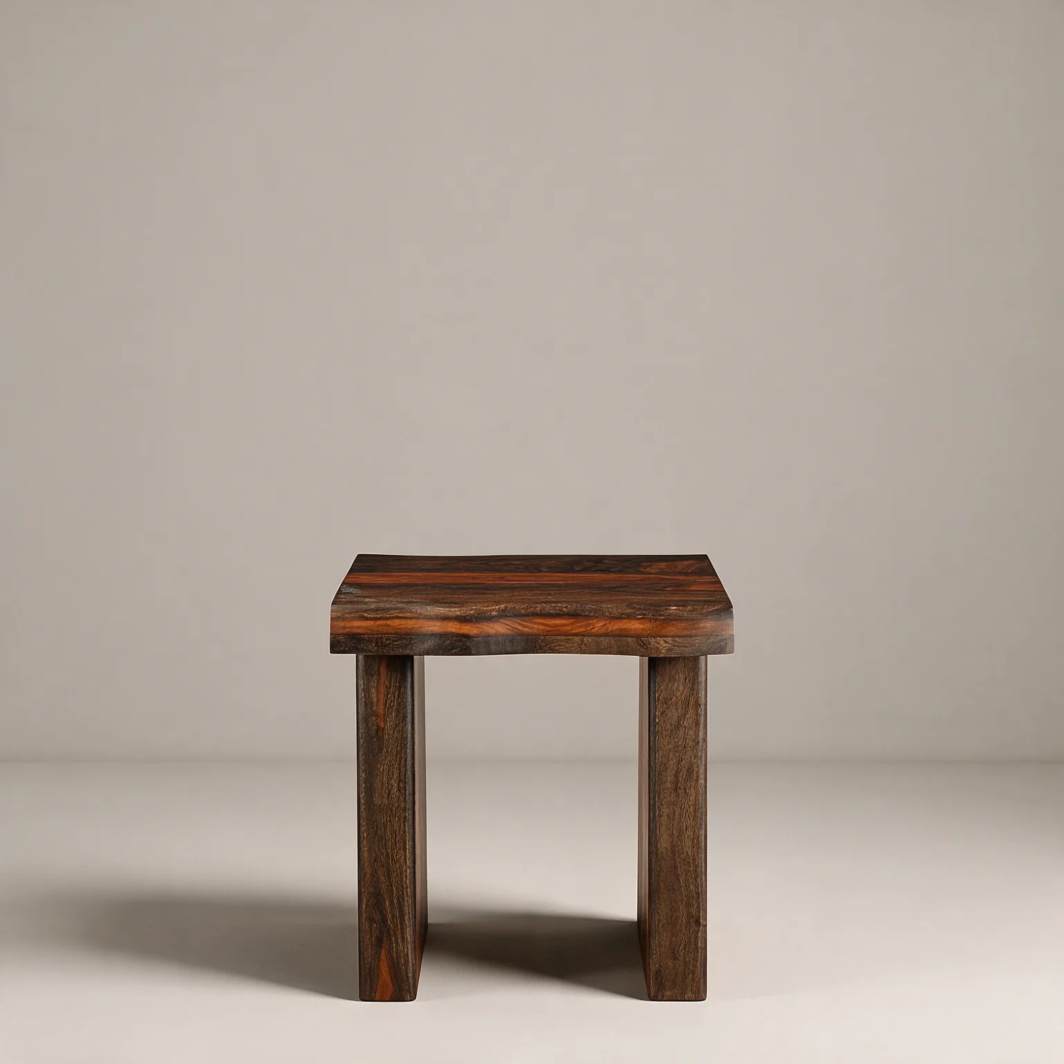23" Dark Brown And Brown Wood Solid Wood Square End Table, front view