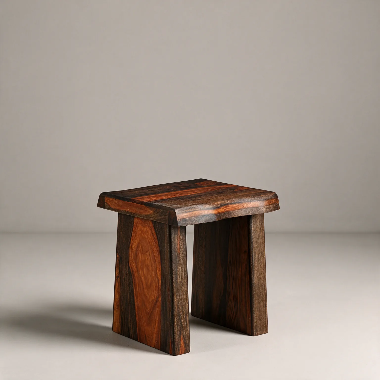 23" Dark Brown And Brown Wood Solid Wood Square End Table, three-quarter view