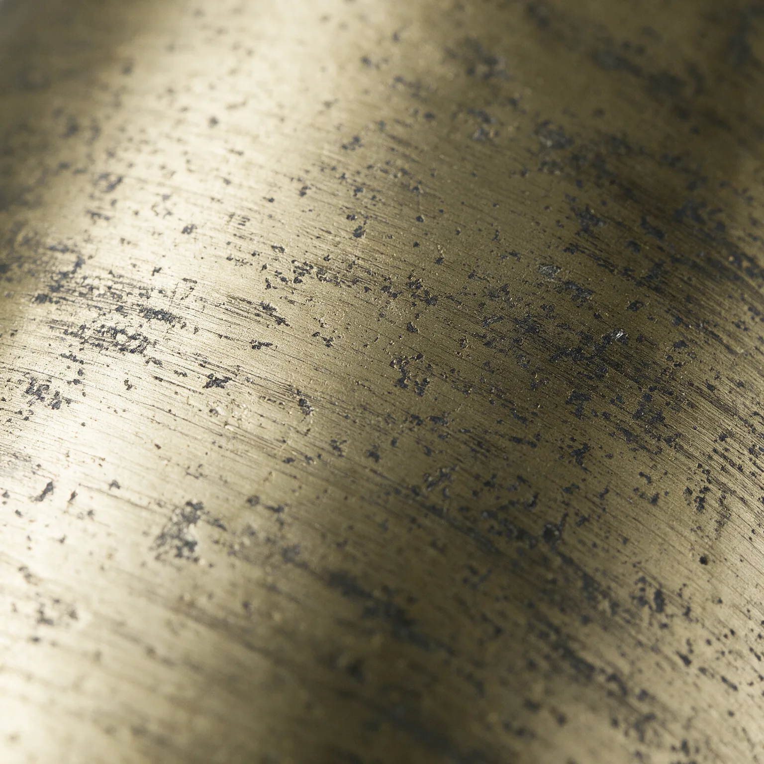 15" Antiqued Brass Cast Aluminum Cylindrical Tabletop Sculpture, material close-up